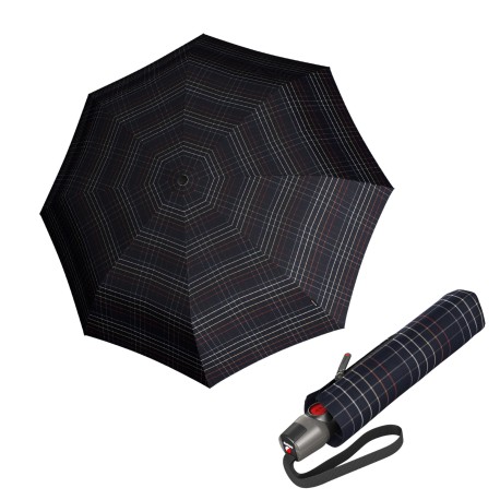 Knirps KNIRPS T.200 Check black - elegantní plně automatický deštník