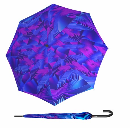 Knirps Knirps T .760 Stick Automatic wawes ice  - elegantní holový vystřelovací deštník