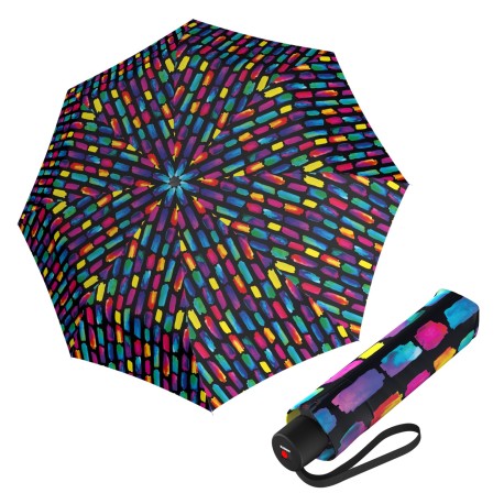 Knirps Knirps A.050 medium manual create black - elegantní skládací deštník