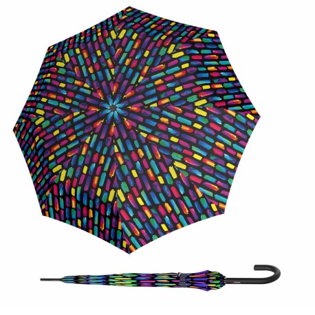 Knirps Knirps A.760 stick automatic create black elegantní holový vystřelovací deštník