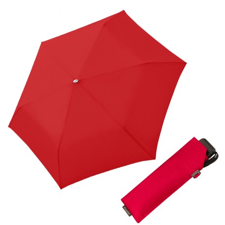 Doppler Carbonsteel Mini Slim uni - dámský skládací deštník, červená, plná barva