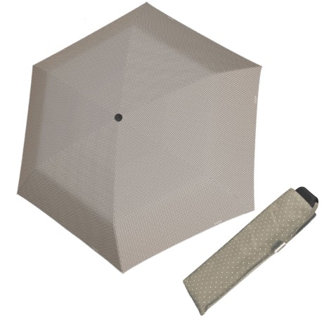Doppler Carbonsteel Mini Slim Chic - dámský skládací deštník, béžová, puntík