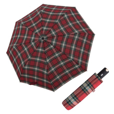 Doppler Carbonsteel Magic Check Red - dámský plně automatický deštník