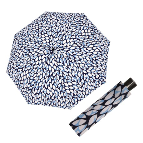 Doppler Fiber Mini Leaves blue - dámský skládací deštník