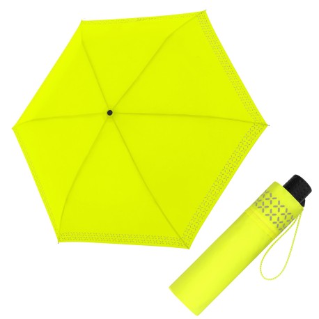 Doppler Fiber Havanna Safety Cross - dámský skládací deštník, žlutá, plná barva