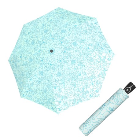 Doppler Magic fiber Giardino mystic blue– dámský plně automatický deštník
