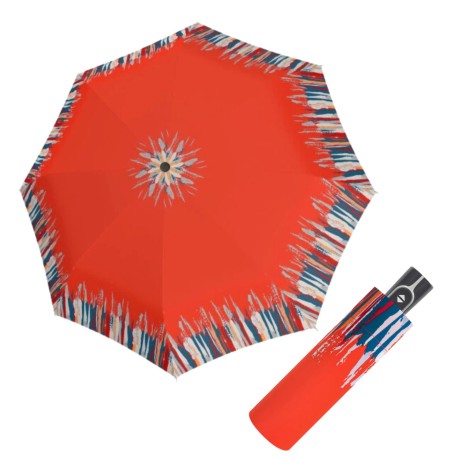 Doppler Fiber Magic Style - dámský plně automatický deštník, červená, proužek