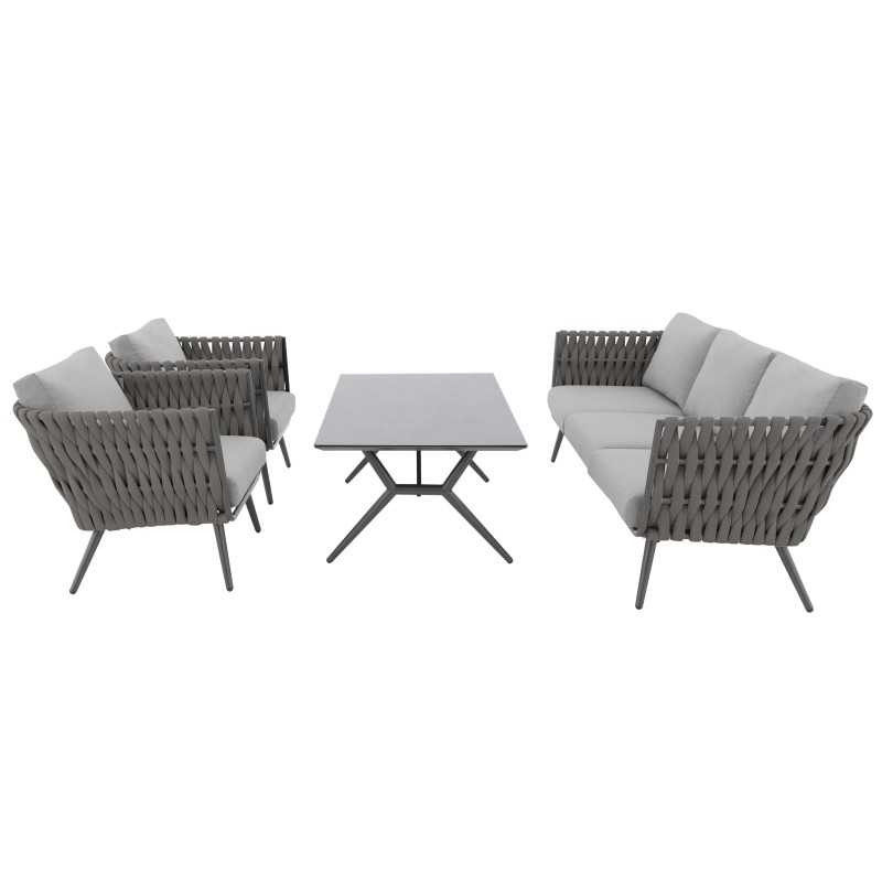 RIVA EXPERT set - hliníková zahradní souprava šedá