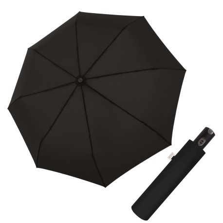 Doppler Carbonsteel Magic - dámský/pánský plně automatický deštník, černá, plná barva
