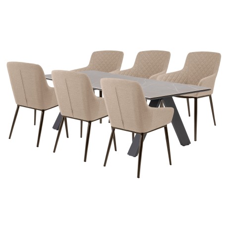 Doppler NOVA PARIS pevné mocca – luxusní zahradní souprava 6+1