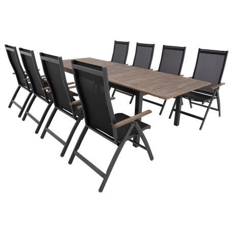 Doppler EXPERT WOOD Plus - zahradní hliníková sedací souprava 8+1