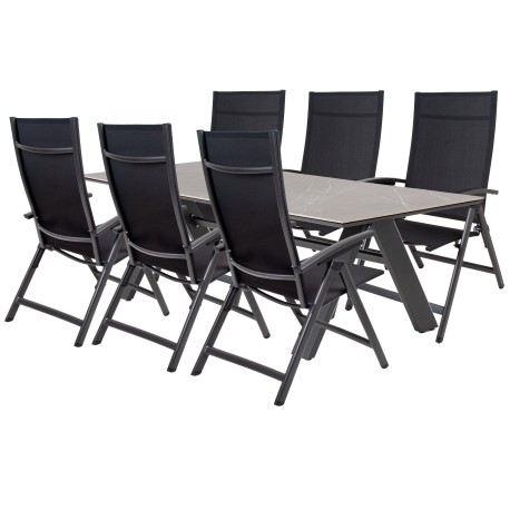 Doppler NOVA AVANTAGE antracit – zahradní hliníková sedací souprava 6+1