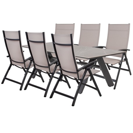 Doppler NOVA AVANTAGE mocca – zahradní hliníková sedací souprava 6+1