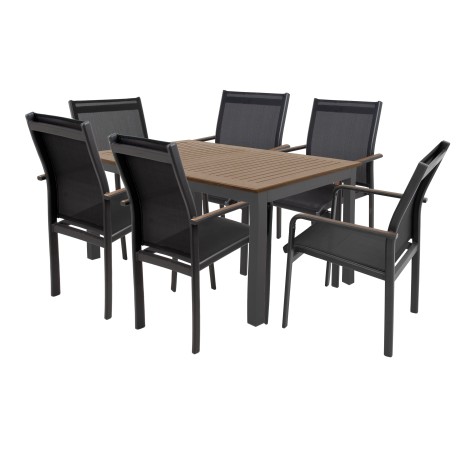 Doppler EXPERT WOOD Plus - zahradní hliníková sedací souprava 6+1