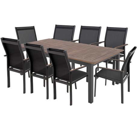 Doppler EXPERT WOOD Plus - zahradní hliníková sedací souprava 8+1