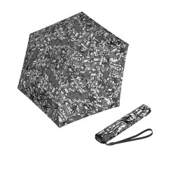 Knirps US.050 ultra light slim manual story black - lehký dámský skládací plochý deštník