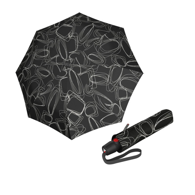 KNIRPS T.200 Medium Duomatic Pure Black - elegantní plně automatický deštník