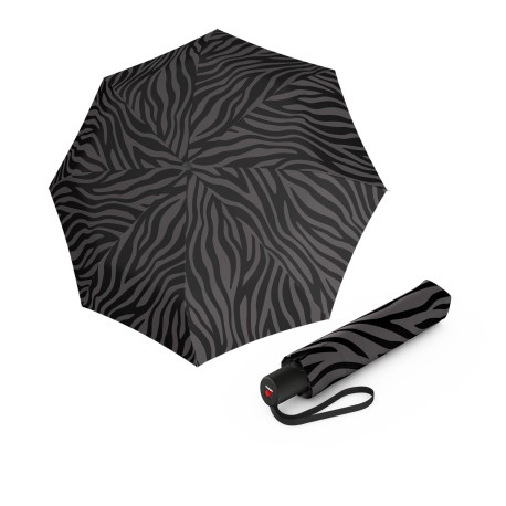 Knirps KNIRPS A.200 MEDIUM DUOMATIC Zebra Black - elegantní dámský plnoautomatický deštník