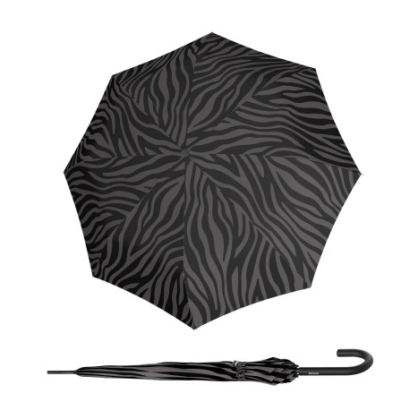 Knirps KNIRPS A.760 STICK AUTOMATIC Zebra Black - elegantní holový vystřelovací deštník