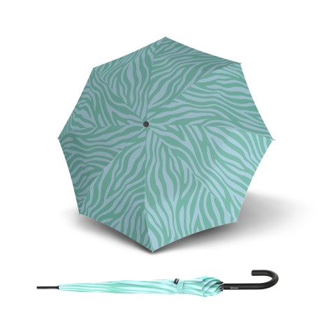 Knirps KNIRPS A.760 STICK AUTOMATIC Zebra Mint - elegantní holový vystřelovací deštník