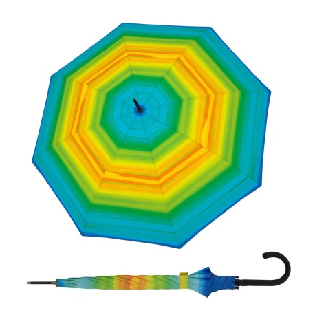 Doppler Fiber Flex Long AC Happy green - dámský holový vystřelovací deštník