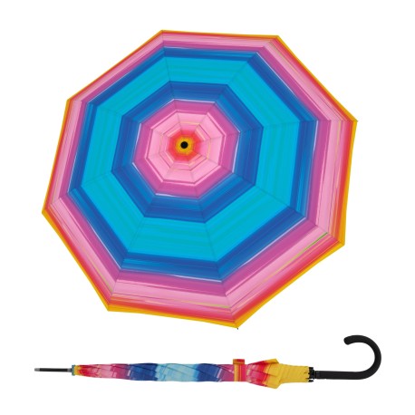 Doppler Fiber Flex Long AC Happy pink - dámský holový vystřelovací deštník