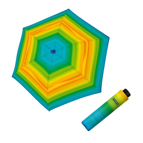 Doppler Fiber Havanna Happy green - dámský skládací deštník
