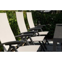 AVANTAGE - hliníkové polohovací křeslo mocca