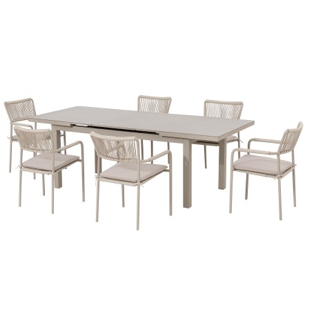 Doppler VELIA - zahradní 7-dílná jídelní souprava