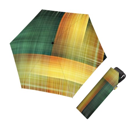 Doppler Carbonsteel Mini Slim Noble Check Gold - dámský skládací deštník