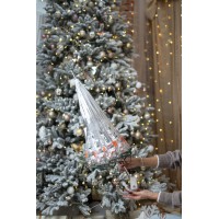 Fiber Long AC Transparent Floral Dreams - dámský holový vystřelovací deštník