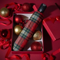 Carbonsteel Magic Check Red - dámský plně automatický skládací deštník