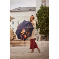 Elegance Boheme Viola - dámský luxusní deštník s abstraktním květinovým potiskem