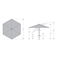 LIFE 180 cm - naklápěcí slunečník s klikou
