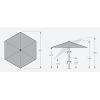 LIFE 305 cm - naklápěcí slunečník s klikou