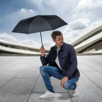 KNIRPS A.200 MEDIUM Kombat Navy - elegantní dámský plnoautomatický deštník