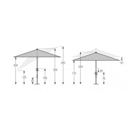 KNIRPS APOLL BLACK 240 x 240 cm - zahradní středový slunečník