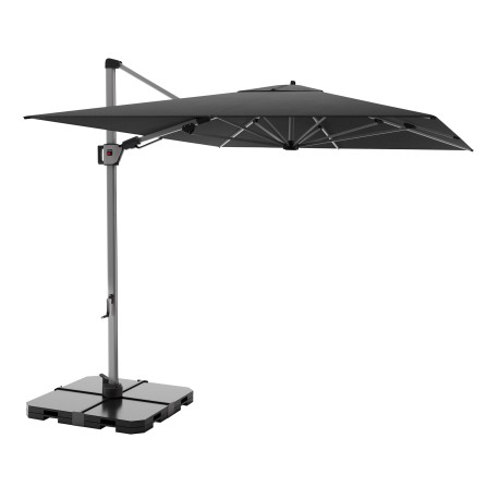 Knirps HYPERION 330 x 240 cm - luxusní výkyvný zahradní slunečník s boční tyčí : Barva slunečníku - Tmavě šedá (obrázek 6)