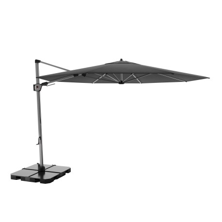 Knirps HYPERION 340 cm - luxusní výkyvný zahradní slunečník s boční tyčí : Barva slunečníku - Tmavě šedá