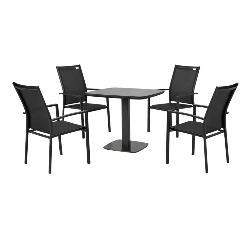 Picaso Expert antracit - zahradní/gastro hliníková souprava 4+1