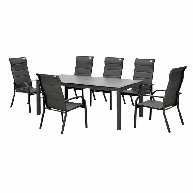 PICASO MIAMI šedá– zahradní hliníková souprava 6+1