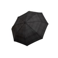 Carbonsteel Magic woven check black grey - pánský plně automatický deštník