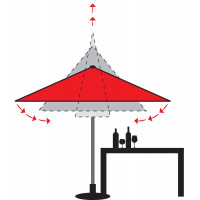 ACTIVE TELE 340 cm – naklápěcí středový slunečník - Zboží s drobnou vadou (S320)