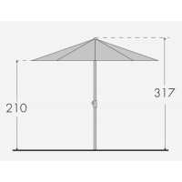 ACTIVE TELE 340 cm – naklápěcí středový slunečník - Zboží s drobnou vadou (S320)