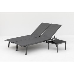 Mare set lehátek + stůl, antracit/ šedá