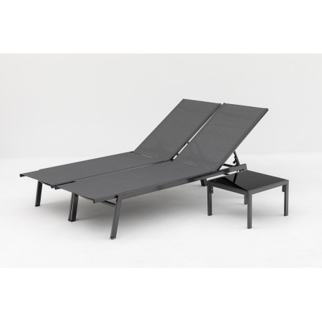 Doppler Mare set lehátek + stůl, antracit/ šedá