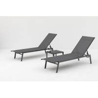Mare set lehátek + stůl, antracit/ šedá