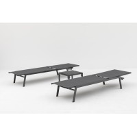 Mare set lehátek + stůl, antracit/ šedá