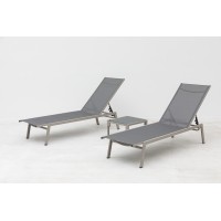 Mare set lehátek + stůl, mocca/ šedá