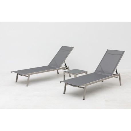 Doppler Mare set lehátek + stůl, mocca/ šedá